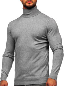 Bolf Herren Rollkragenpullover Basic Grau  W1-1728