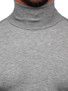 Bolf Herren Rollkragenpullover Basic Grau  W1-1728