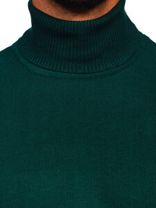 Bolf Herren Rollkragenpullover Basic Grün  S8517