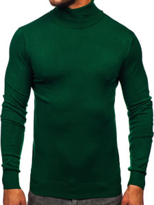 Bolf Herren Rollkragenpullover Basic Grün  W1-1728