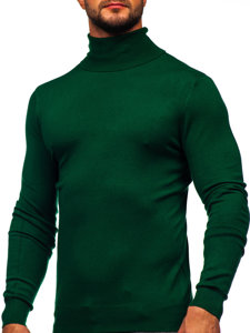 Bolf Herren Rollkragenpullover Basic Grün  W1-1728