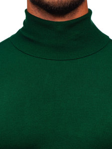 Bolf Herren Rollkragenpullover Basic Grün  W1-1728