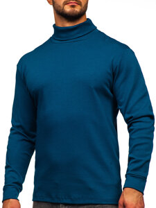 Bolf Herren Rollkragenpullover Basic Meerblau  145347-1