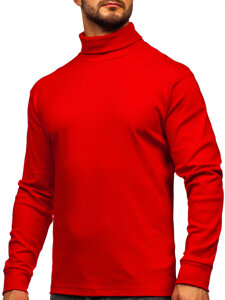 Bolf Herren Rollkragenpullover Basic Rot  145347-1