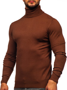 Bolf Herren Rollkragenpullover Basic Schokoladenbraun  W1-1728