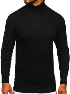 Bolf Herren Rollkragenpullover Basic Schwarz S8517