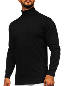 Bolf Herren Rollkragenpullover Basic Schwarz S8517