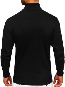 Bolf Herren Rollkragenpullover Basic Schwarz S8517