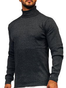 Bolf Herren Rollkragenpullover Basic Schwarz S8730