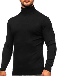 Bolf Herren Rollkragenpullover Basic Schwarz  W1-1728