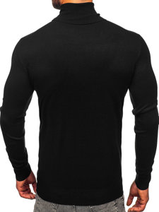 Bolf Herren Rollkragenpullover Basic Schwarz  W1-1728