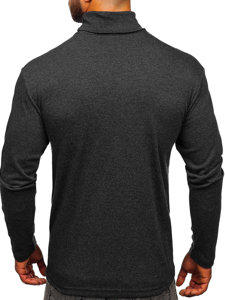 Bolf Herren Rollkragenpullover Basic Schwarzgrau  145347