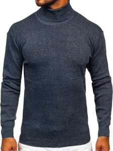 Bolf Herren Rollkragenpullover Basic Schwarzgrau  S8515