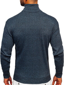 Bolf Herren Rollkragenpullover Basic Schwarzgrau  S8515