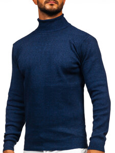 Bolf Herren Rollkragenpullover Basic Tintenblau  S8515