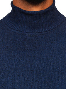 Bolf Herren Rollkragenpullover Basic Tintenblau  S8515