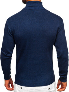 Bolf Herren Rollkragenpullover Basic Tintenblau  S8515