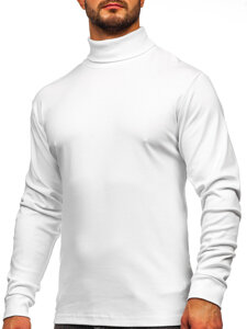 Bolf Herren Rollkragenpullover Basic Weiß 145347-1