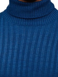 Bolf Herren Rollkragenpullover Blau  4602