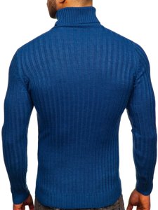 Bolf Herren Rollkragenpullover Blau  4602