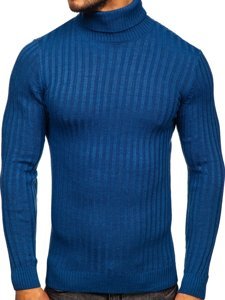 Bolf Herren Rollkragenpullover Blau  4602