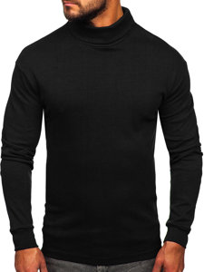 Bolf Herren Rollkragenpullover Schwarz  145347-1