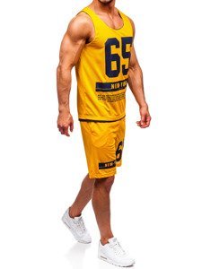 Bolf Herren Set T-Shirt + Kurze Hose  Gelb 100777