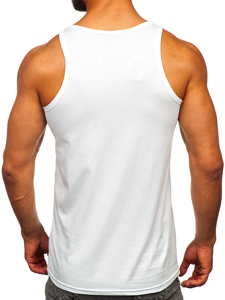 Bolf Herren Shirt Tank Top Boxingshirt mit Motiv Weiß  14839