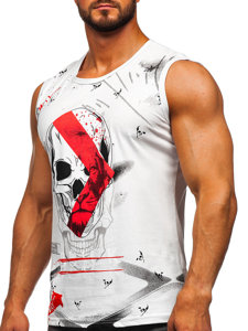 Bolf Herren Shirt Tank Top Weiß  14814