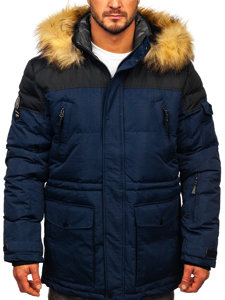 Bolf Herren Skijacke Winterjacke Sportjacke Dunkelblau  6400