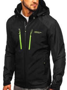 Bolf Herren Softshell Jacke Schwarz-Grün  P191