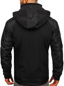 Bolf Herren Softshell Jacke Schwarz-Grün  P191