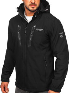 Bolf Herren Softshell Jacke Schwarz-Silber  WX086