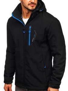 Bolf Herren Softshelljacke Schwarz-Blau  BK017