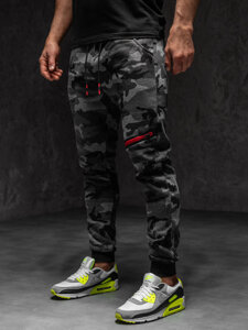 Bolf Herren Sporthose Camo Schwarzgrau  KK04A1