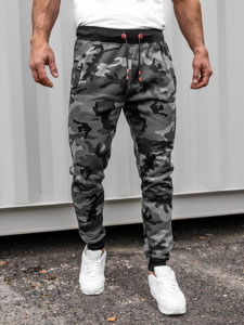 Bolf Herren Sporthose Camo-Schwarzgrau  KZ15A