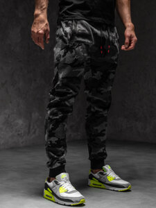 Bolf Herren Sporthose Camo-Schwarzgrau KZ15A1