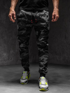 Bolf Herren Sporthose Camo-Schwarzgrau KZ15A1