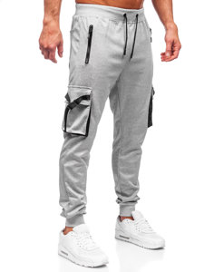 Bolf Herren Sporthose Cargohose Joggers Grau  8K1116