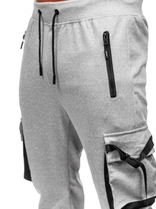 Bolf Herren Sporthose Cargohose Joggers Grau  8K1116