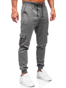 Bolf Herren Sporthose Joggers Cargohose Schwarzgrau  8K1130