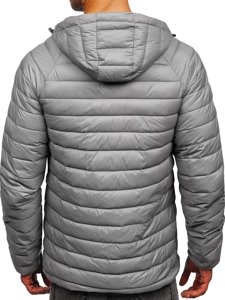 Bolf Herren Steppjacke Übergangsjacke Grau  13021