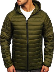 Bolf Herren Steppjacke Übergangsjacke Grün  13021