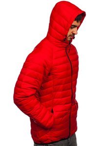 Bolf Herren Steppjacke Übergangsjacke Rot  13021