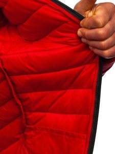 Bolf Herren Steppjacke Übergangsjacke Rot  13021