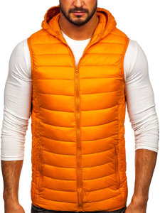 Bolf Herren Steppweste mit Kapuze Orange  LY36