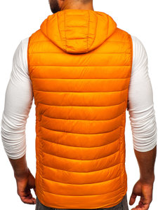 Bolf Herren Steppweste mit Kapuze Orange  LY36