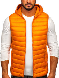 Bolf Herren Steppweste mit Kapuze Orange  LY36