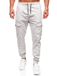 Bolf Herren Stoffhose Joggers Cargohose Beige  384