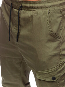 Bolf Herren Stoffhose Joggers Cargohose Khaki  384